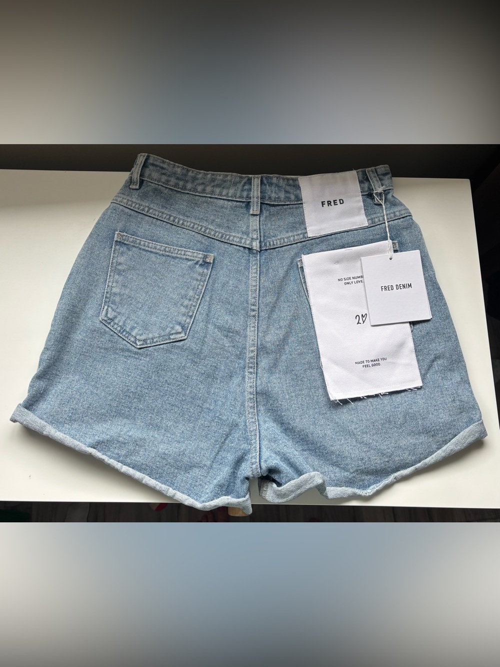FRED denim jean shorts new with tag light wash size 2 from Les basics small shop